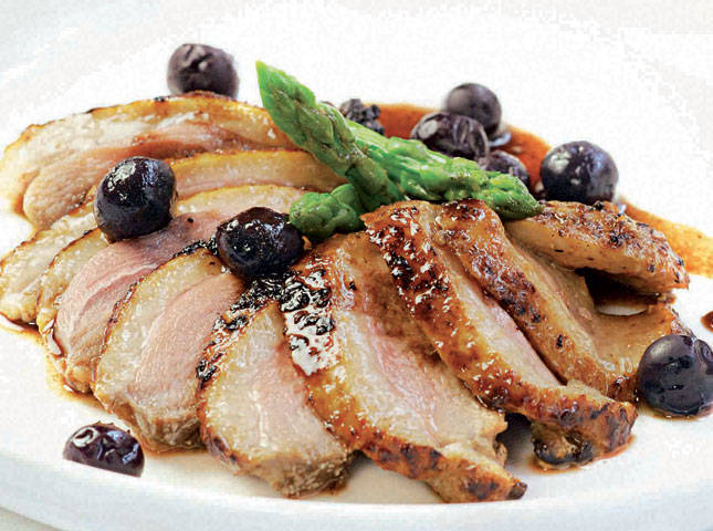 Duck Breast with Honey-Blueberry Sauce