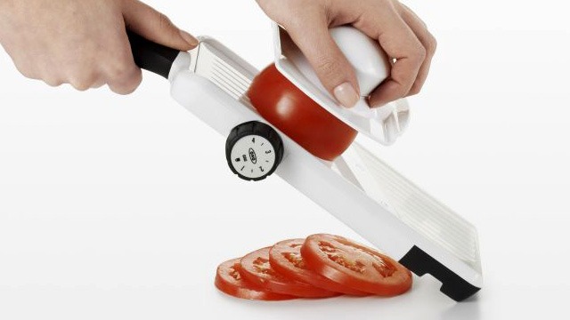 Perfectly Sliced Produce with OXO's Good Grips Hand-Held Mandoline Slicer 