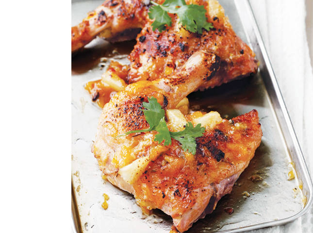 Baked Chicken with Peach-Pineapple Glaze