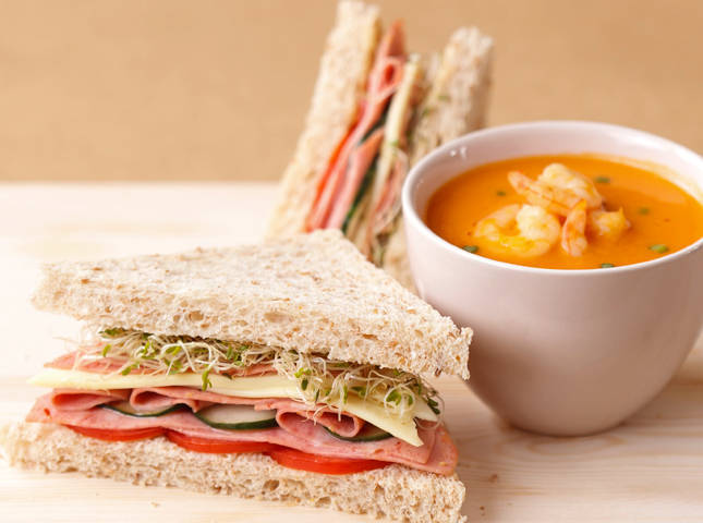 Delicious fresh Deli sandwich & hot soup lunch - Picture of