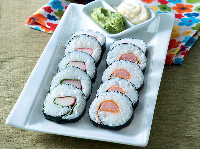 Crab Stick And Sausage Sushi Recipe