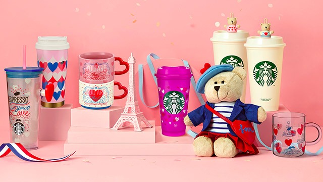 Starbucks cup China 2023 Valentine's Day online heart biscuit SS cup 3