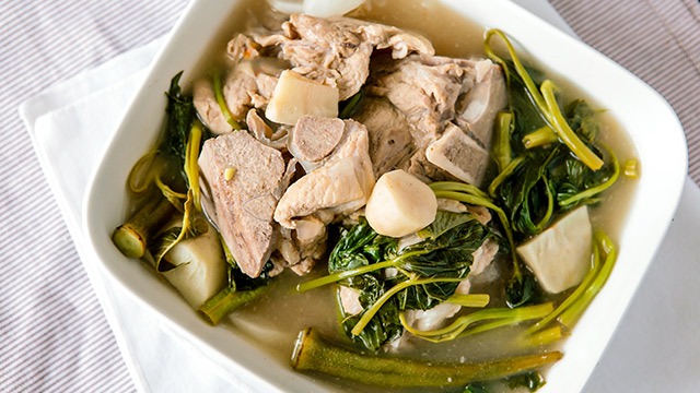 sinigang na baboy in a bowl