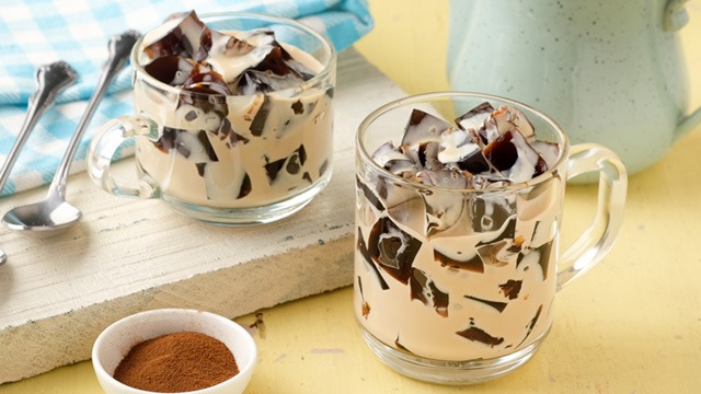 coffee jelly in glass cups