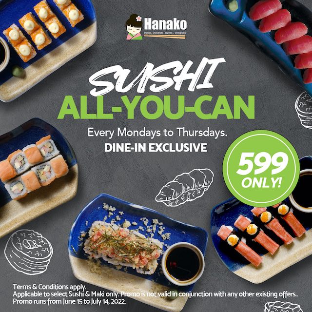 hanako unlimited sushi promo