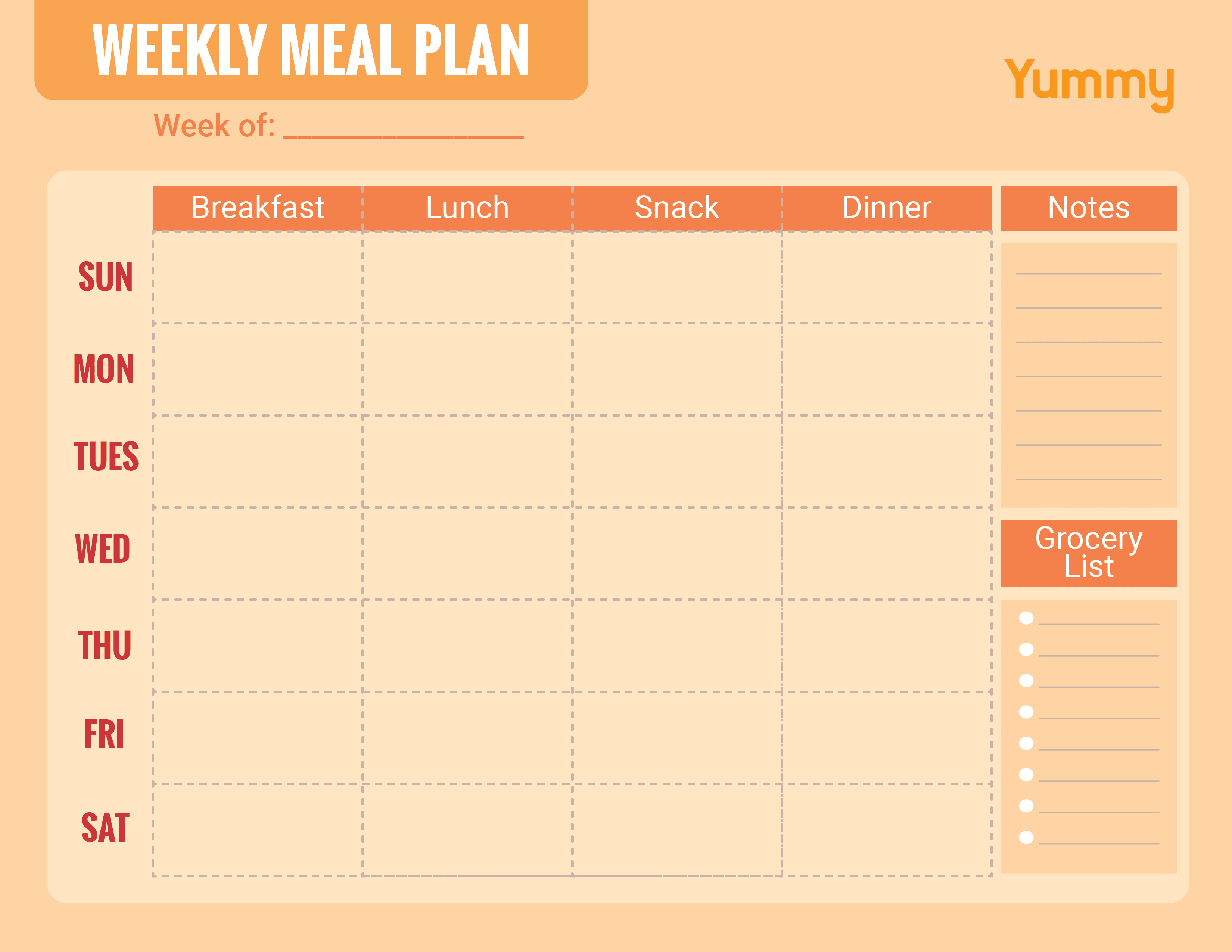 Weekly Menu Planner Filipino Food