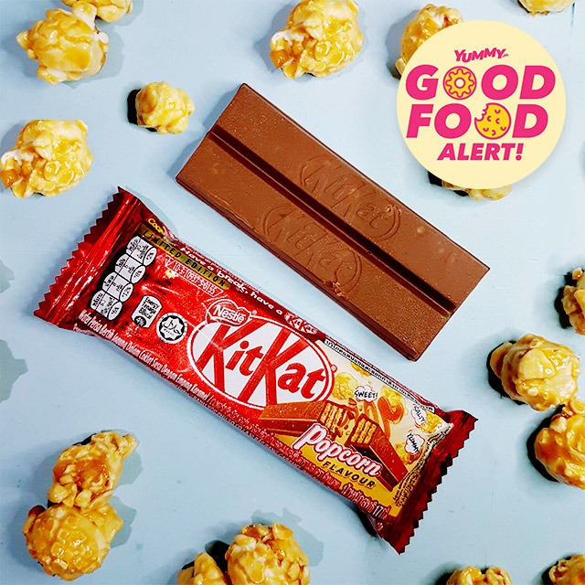 Meet Kit Kat's New LimitedEdition Flavor Salted Caramel Popcorn!
