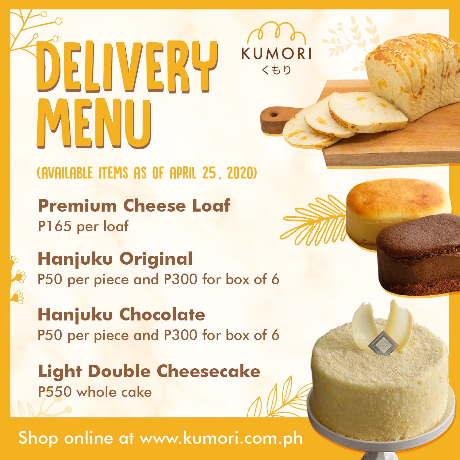 Kumori's Cheesy Desserts Are Now Available For Delivery