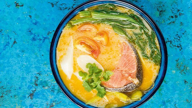 This sinigang recipe 
 is made with salmon.