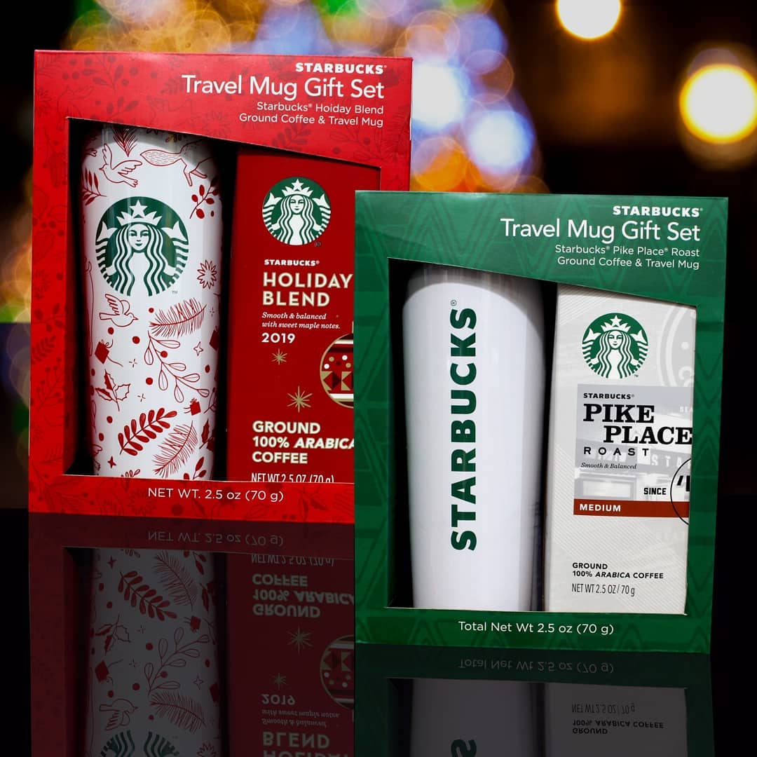 Starbucks Holiday Pike Place Roast Coffee Gift Set With 2 Mugs