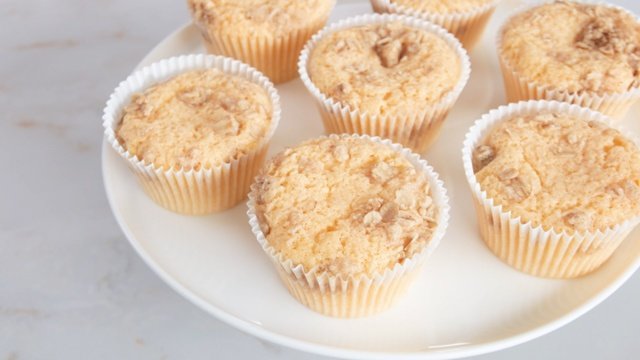 Calamansi muffins on a white plate