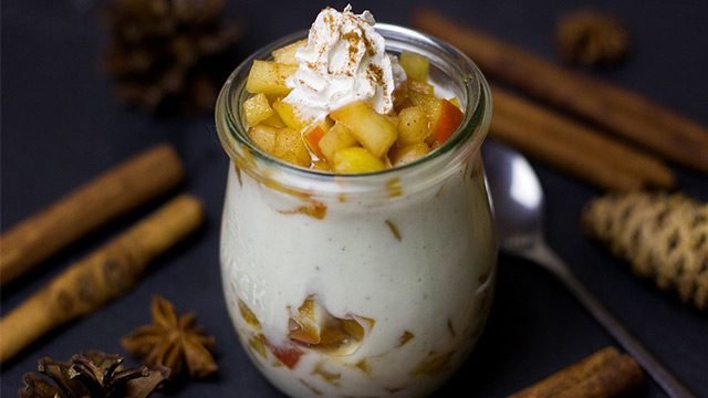yogurt topped with mangoes and whipped cream