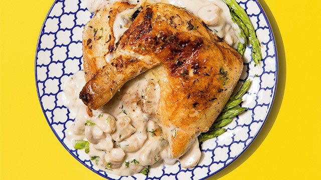 Grilled chicken 2025 with mushroom sauce