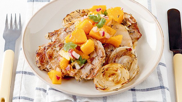 Pork Loin with Papaya Cilantro Salsa