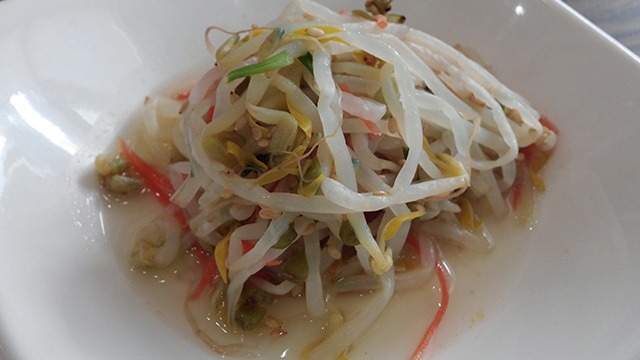 kongnamul muchim or seasoned beansprouts in a condiment dish