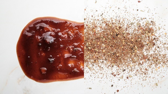 left: marinade, right: dry rub