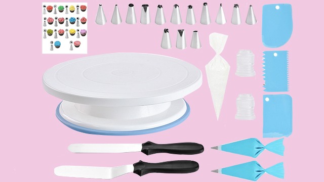 Cake Decorating Supplies 567 PCS Baking Set with Springform Cake Pans Set,  Cake Rotating Turntable, Cake Decorating Kits, Muffin Cup Mold, Cake Baking  Supplies for Beginners and Cake Lovers by Kosbon -