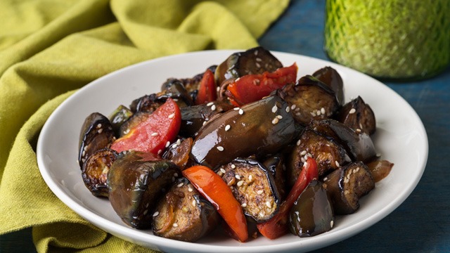 ginisang talong or sauteed eggplant with sesame