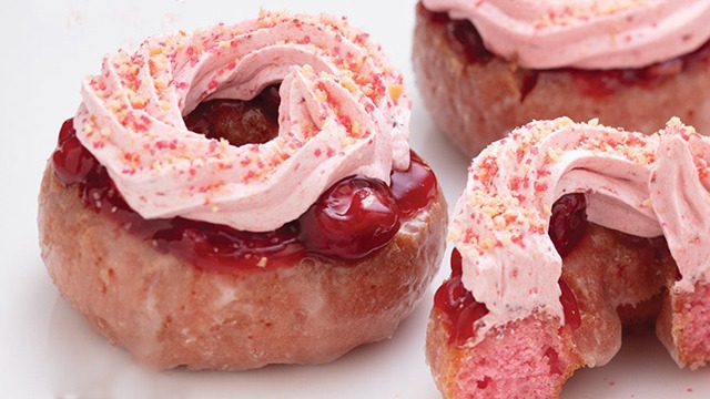 Strawberry Glazed Valentine Donuts