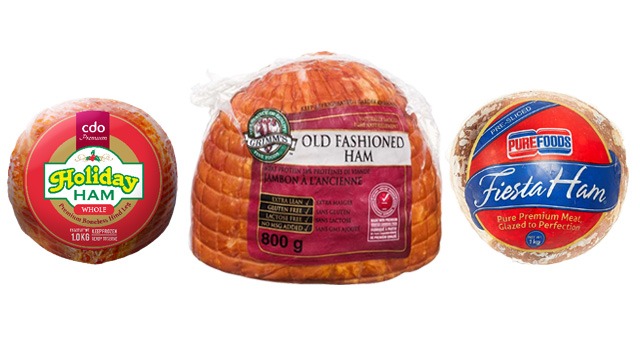 Boneless Ham: CDO Holiday Premium Ham, Grimm's Old Fashioned Ham and Purefoods Fiesta Ham