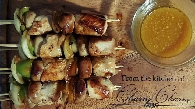 Yummy honey chicken top kabobs