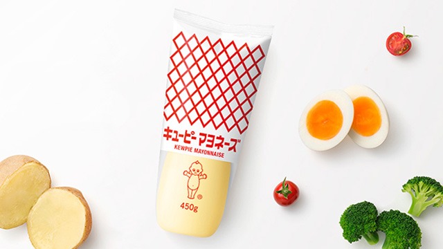 Kewpie japanese mayo on a white background