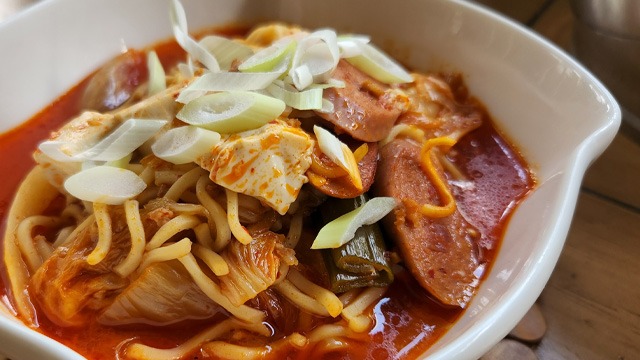 Budae Jjigae (Korean Army Stew) in under 30 minutes– Takes Two Eggs