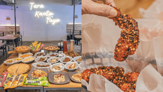 kanto tayo spread and close up of chicken wings