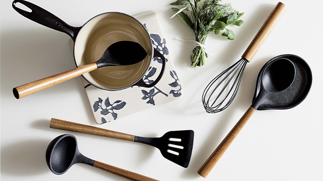 Crate & Barrel Black Silicone Utensils