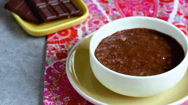chocolate-infused rice porridge also known as champorado
