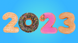Dunkin' launches 2023 Great Bundle which has 2023-shaped doughnuts.