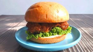 fried chicken sandwich with brioche bun