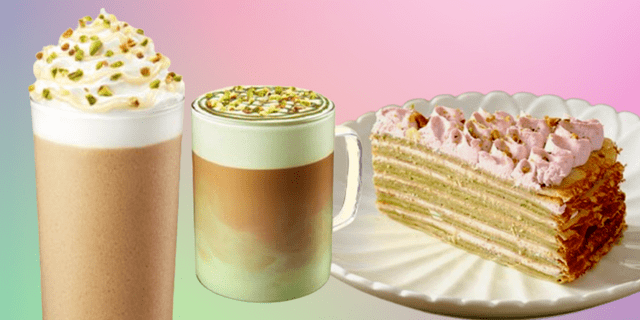 Starbucks launches new pistachio drinks and dessert.