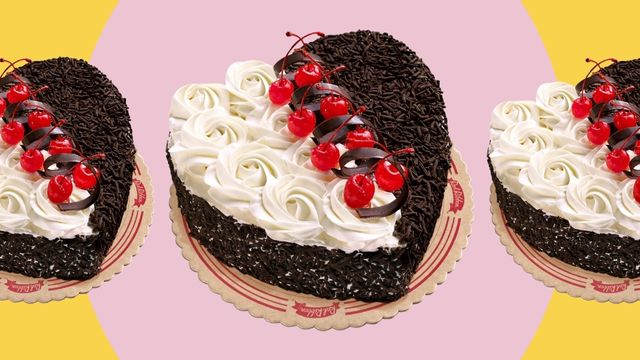 red ribbon's black forest valentine's cake