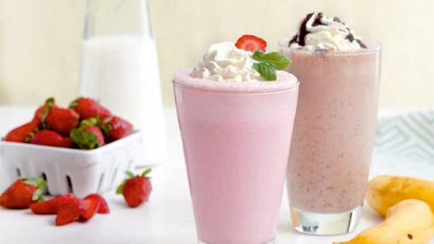 Strawberry Basil Milkshakes