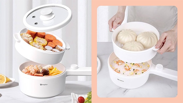 white multifunctional electric pot on shopee