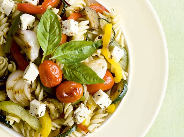 Recipe: Pasta Salad with Grilled Summer Vegetables and Fresh Mozzarella