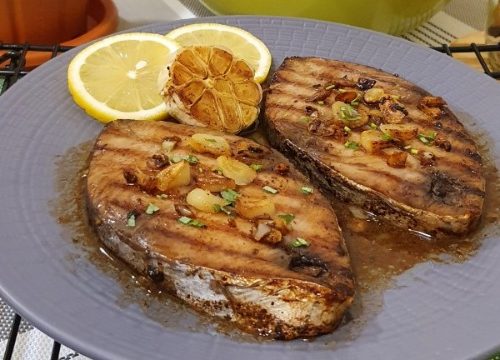 King Fish Steak With Lemon Garlic Butter Recipe