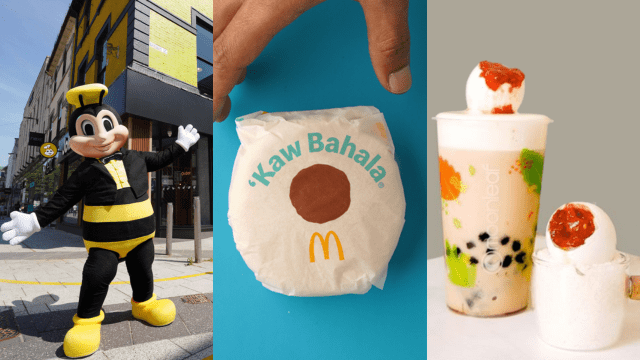 from left to right: april fool's day pranks by Jollibee, McDonald's, and Moonleaf
