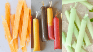 left: melon ice candy, middle: mixed ice candy, right: buko pandan ice candy