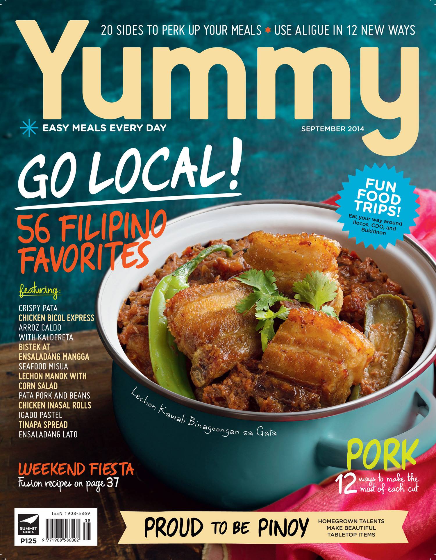 Yummy Magazine September 2014 Cover - Lechon Kawali Binagoongan sa Gata