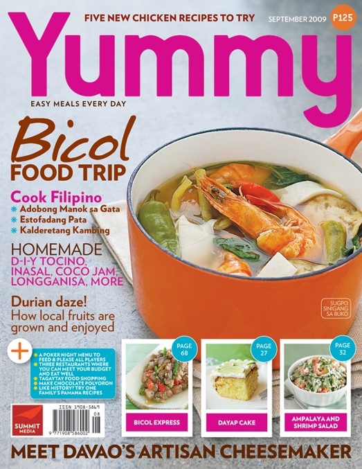 Yummy Magazine September 2009 Cover - Sugpo Sinigang Sa Buko