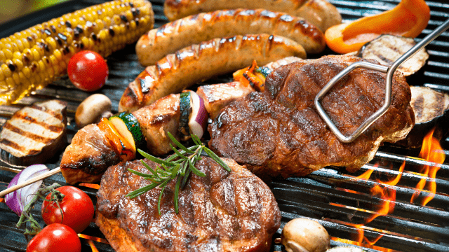 food on grill