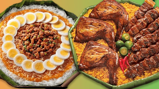 palabok and inasal na manok and barbecue mang inasal fiesta platters mothers day 2023