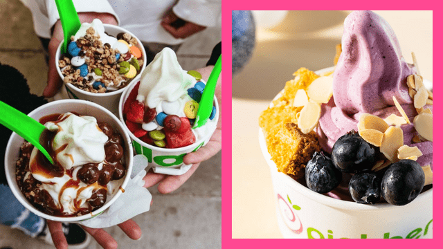 left: llaollao frozen yogurt, right: pinkberry frozen yogurt