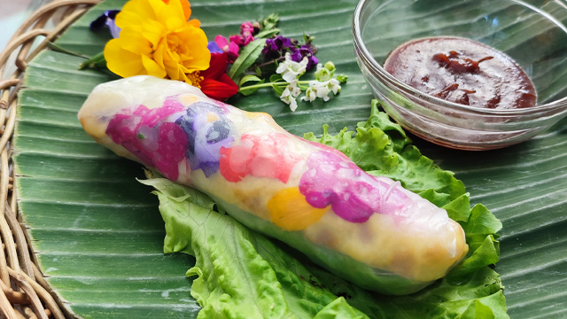 Edible Flower Summer Rolls - Frolic and Fare