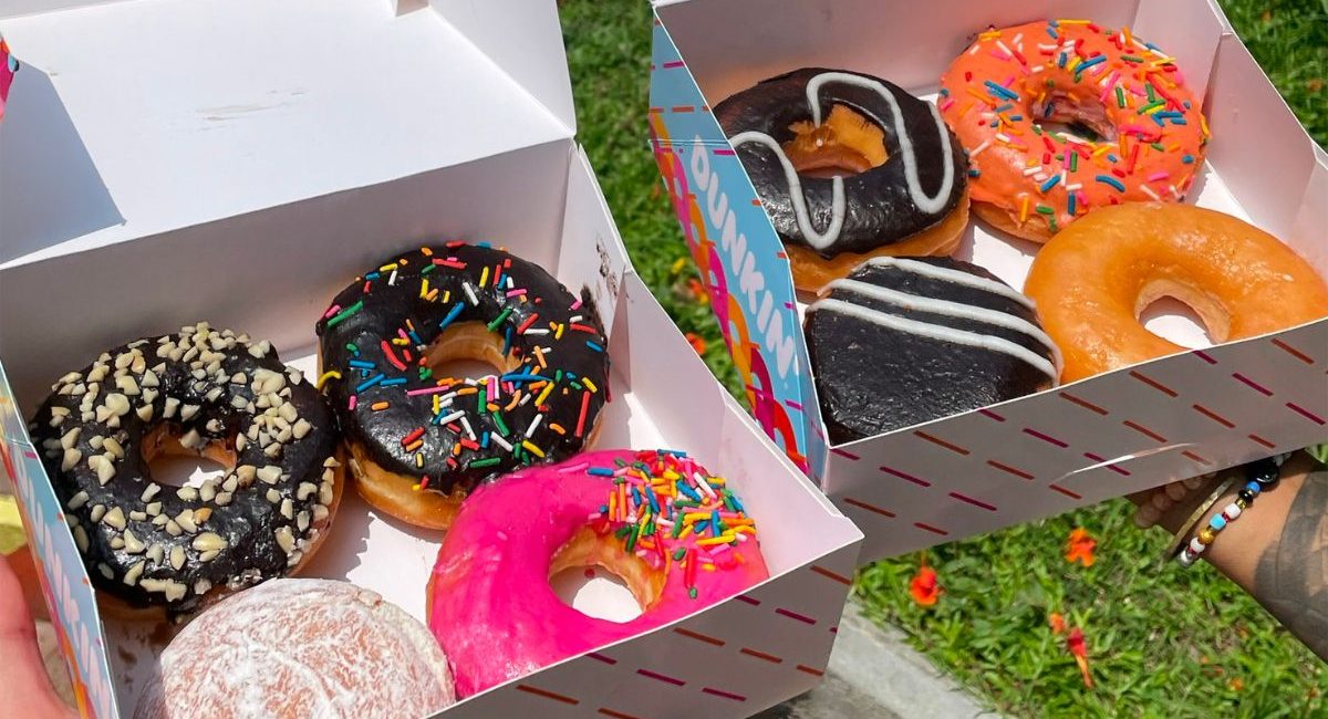 Dunkin Donuts in boxes of four