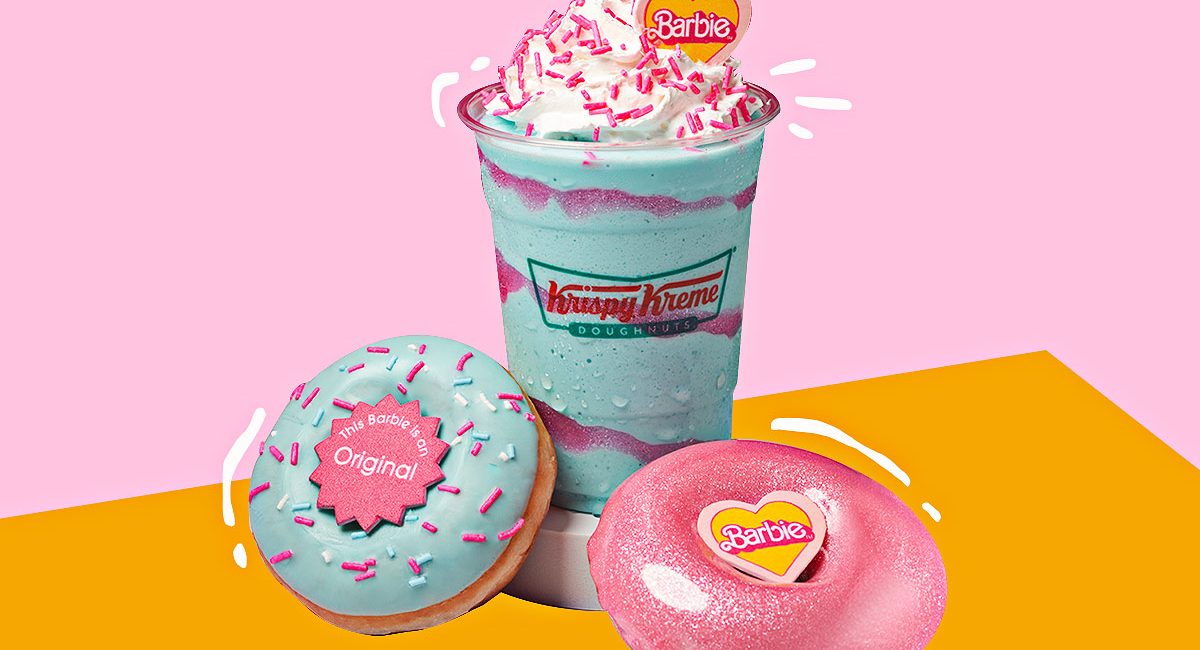 krispy kreme's barbie-themed donuts and drink