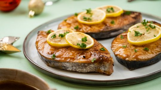 King Fish Steak With Lemon Garlic Butter Recipe